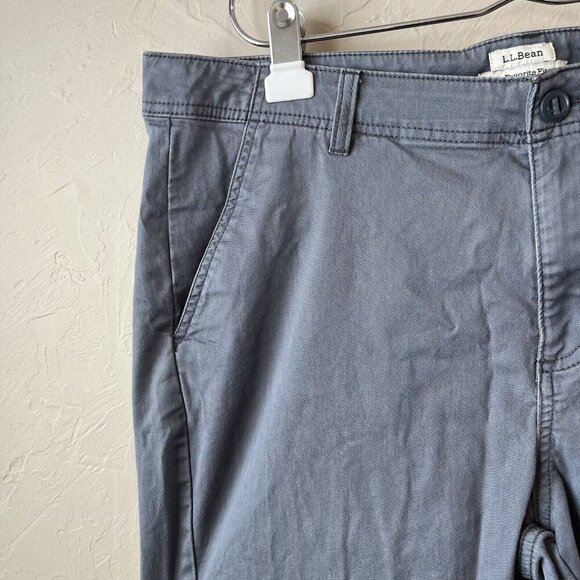 LL Bean Khaki Pants Women's Size 14 Petite‎ Classic Fit Blue Flat Front Loose - Picture 3 of 7